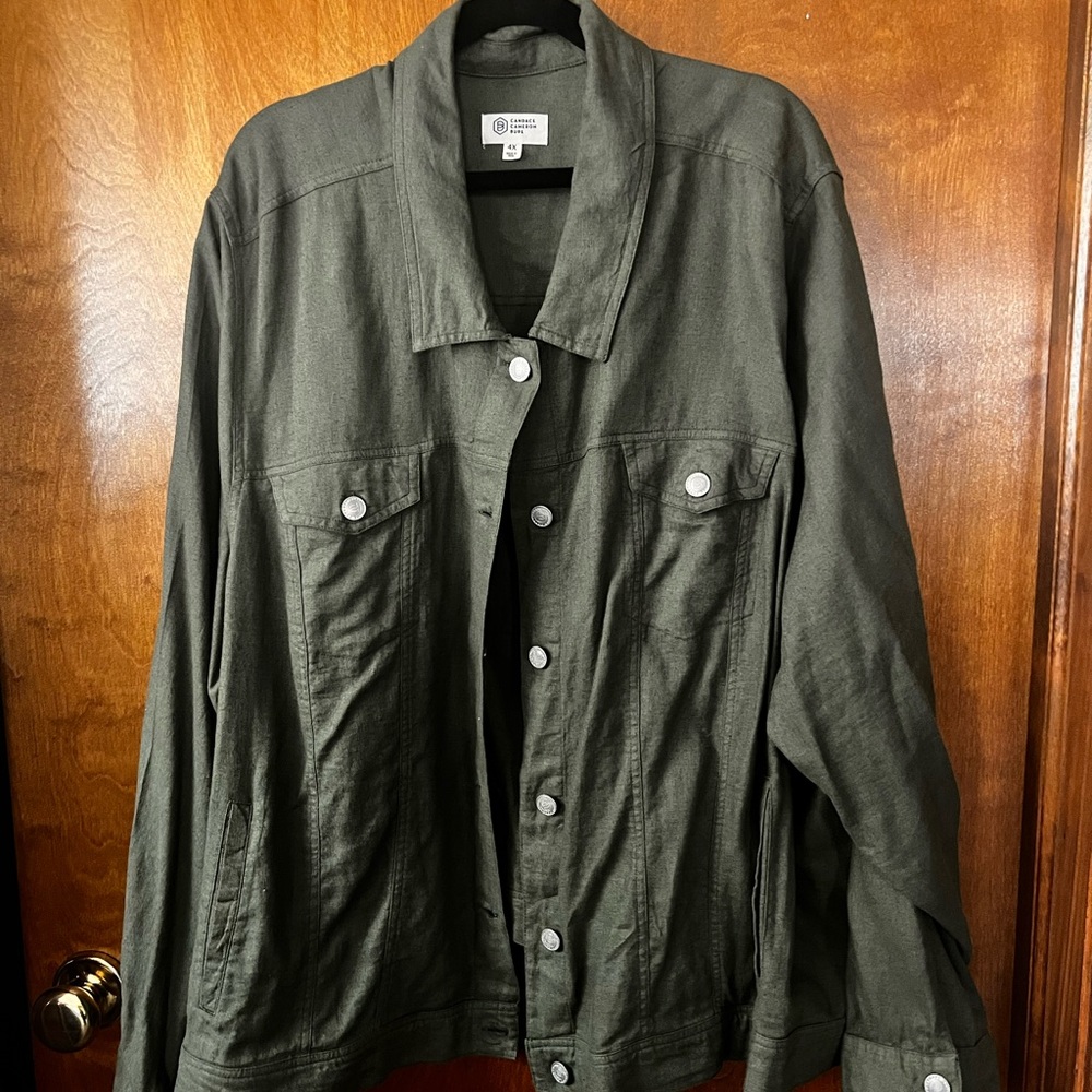 Candace Cameron Bure Green Military Linen jacket